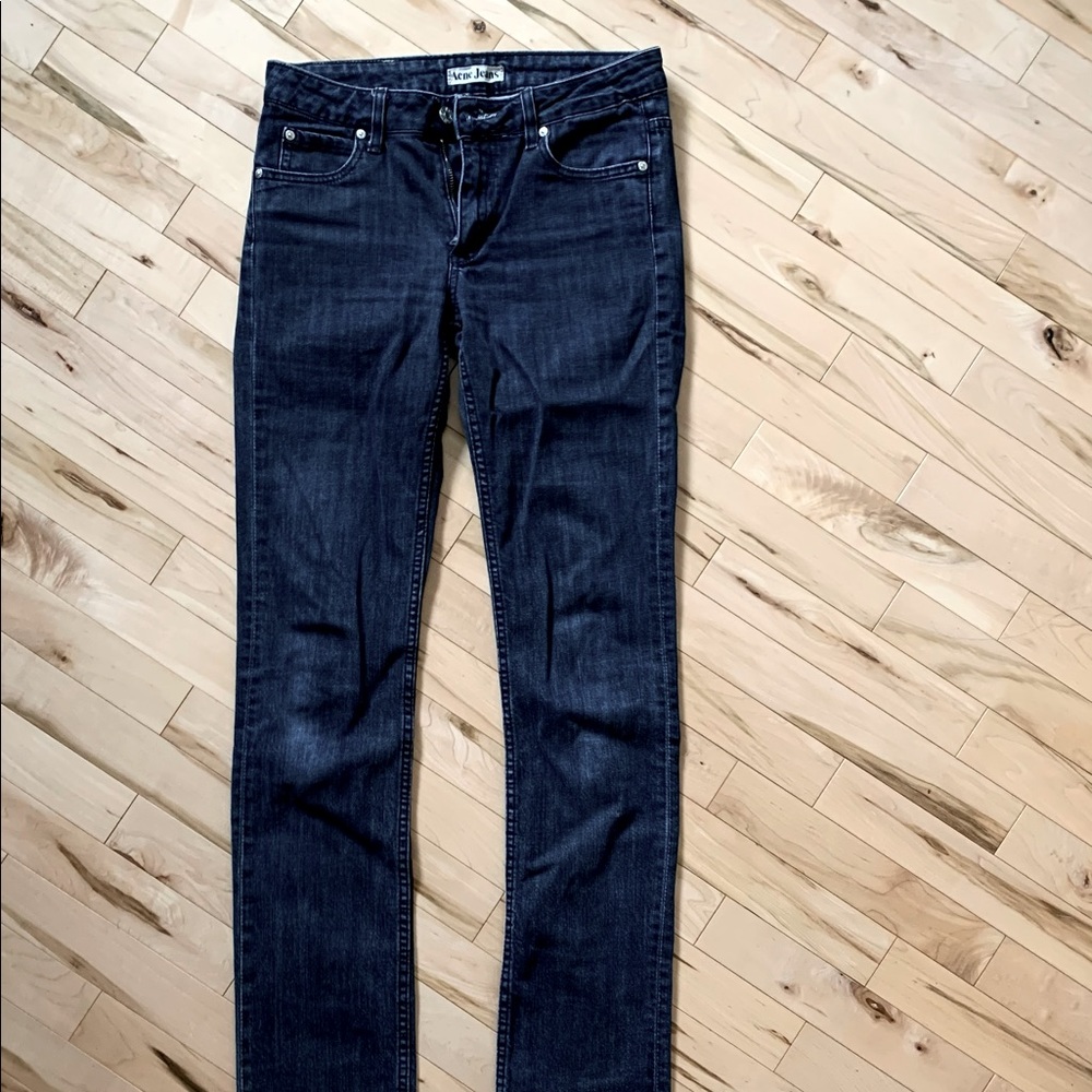 Dark blue Acne jeans.